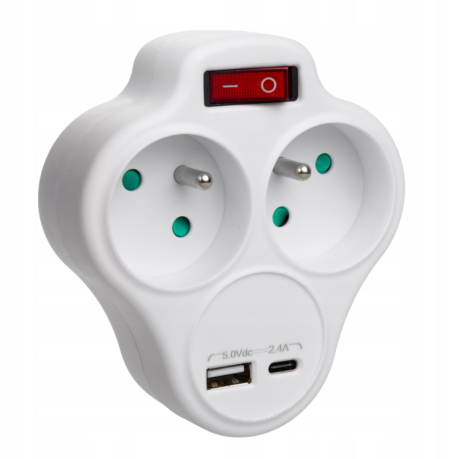 Elektrická zásuvka, USB rozbočovač Maclean white